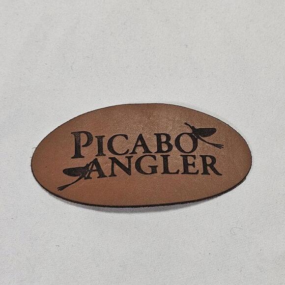 Other - Vintage Leather Picabo Angler LEATHER Hat Patch 4" Fly Fishing Retro